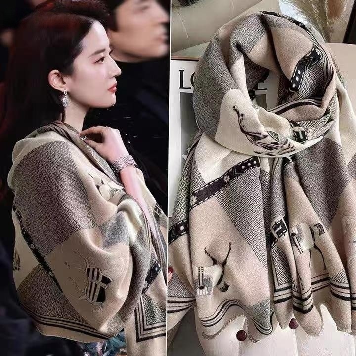 刘亦菲同款围巾披肩2025新款女冬季加厚双面保暖针织两用百搭,淘宝优惠券,粉丝福利购,淘宝优惠卷