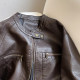Cool and sassy style loose short leather jacket for women autumn new style