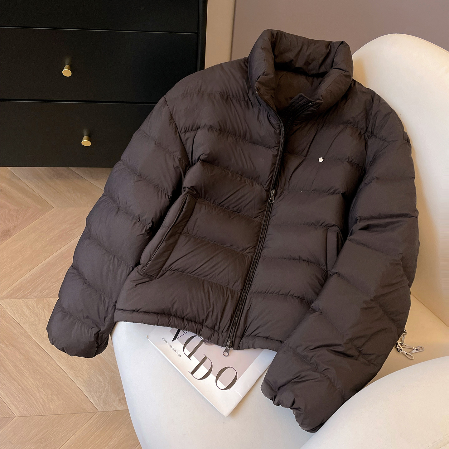 小C家 粉色排骨羽绒服女款冬季2025新款立领加厚90白鸭绒保暖外套,淘宝优惠券,粉丝福利购,淘宝优惠卷