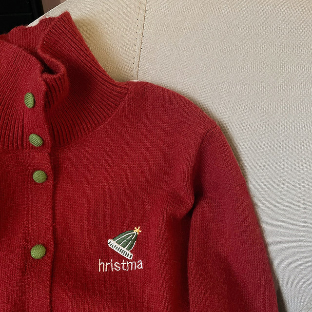 Women's new turtleneck casual loose knitted cardigan sweater