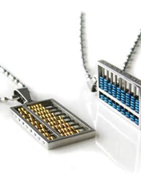 钛钢招财算盘项链男女轻奢小众毛衣链ins简约学生中国民族风百搭