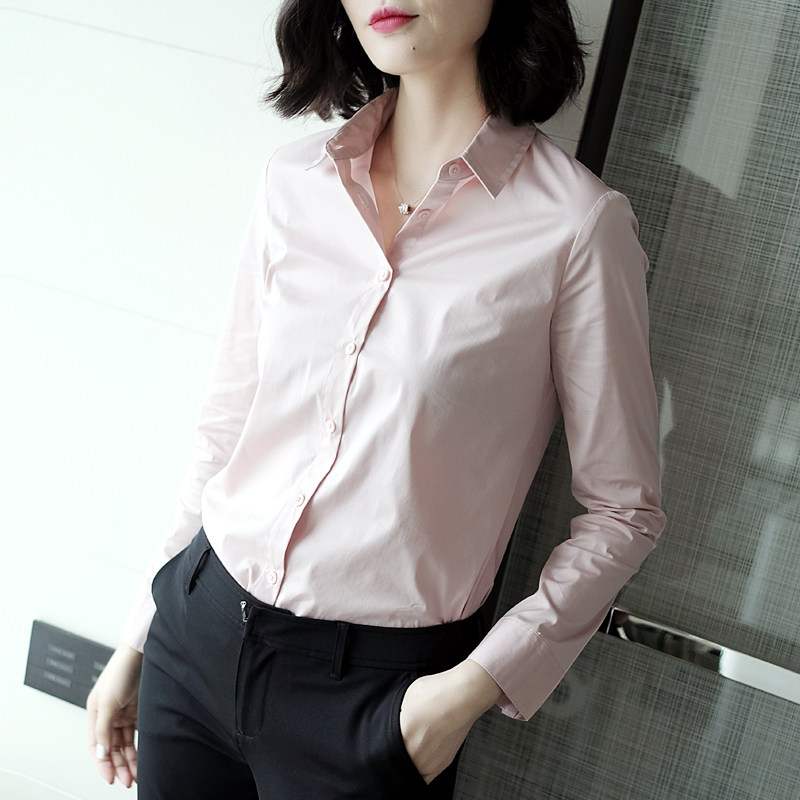 新款长袖纯色职业牛油绿色轻熟衬衫 classnice衬衫