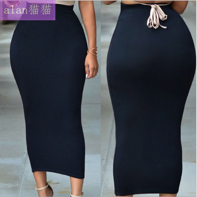 women summer High Waist skirts ladies career pencil skirt-图1