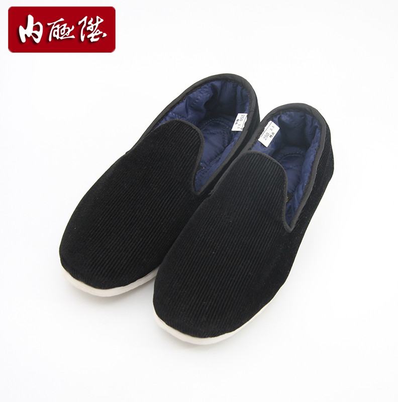 内联升棉鞋手工千层底男鞋灯芯绒面包保暖鞋棉花内里大舌棉DN8511
