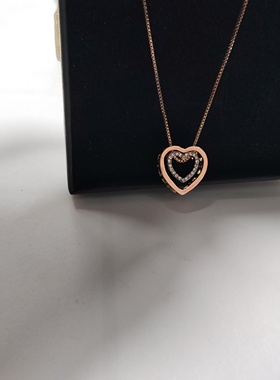 气质简约镂空双爱心项链欧美时尚百搭学生女个性锁骨链盒装潮g28