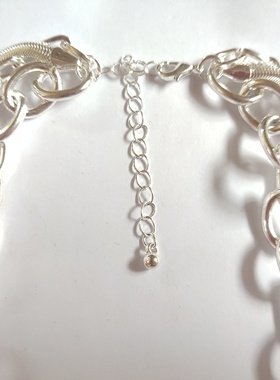 质感金属项链锁骨链三层银色项饰欧美流行时尚百搭女短款有份量D7