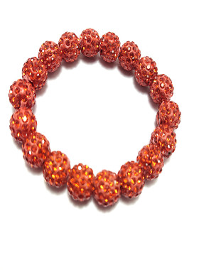 气质红色玻璃钻手链时