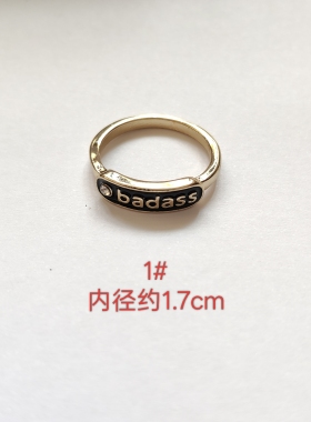 气质简约滴釉镶钻戒指指环欧美时尚百搭学生女个性金属质感潮人15