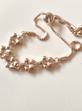 气质镶钻花朵手链抽拉绳式手腕饰品时尚百搭学生女个性金属星星20