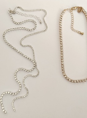 气质简约镶钻项链锁骨链时尚百搭学生女个性日常卡脖颈链短款潮10