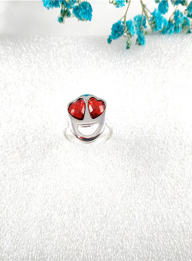 镶钻日韩风学生金属滴油几何戒指