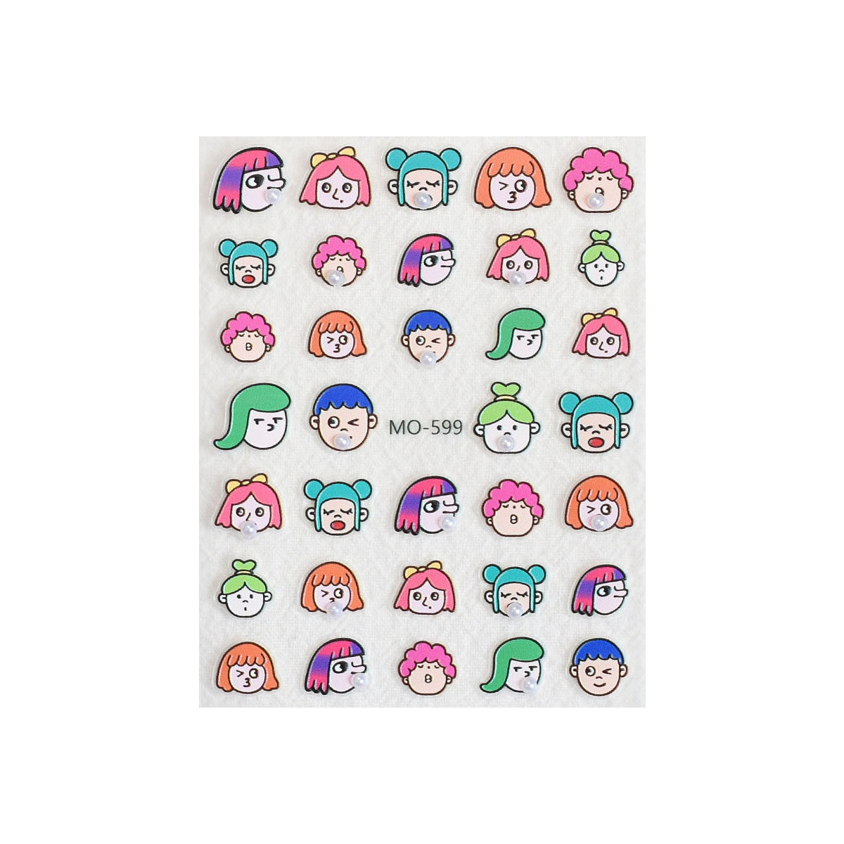 吹泡泡的怪女孩美甲贴纸5D浮雕立体镶珍珠可爱搞怪儿童穿戴指甲贴,淘宝优惠券,粉丝福利购,淘宝优惠卷