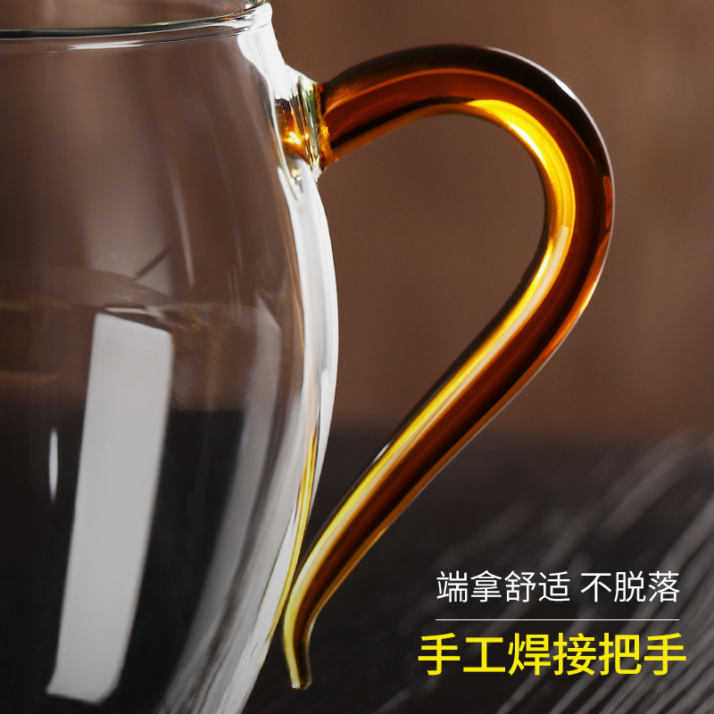 HEISOU日式茶海公杯茶漏套装加厚耐高温分茶器高档茶具玻璃公道杯