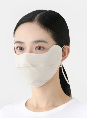 无印良品MUJI凉感口罩防晒防紫外线面罩户外3D立体全脸遮挡透气