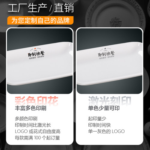 密胺肠粉盘商用餐盘烧烤长方形快餐盘子专用碟子火锅配菜盘专用 - 图3