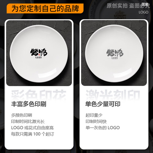 密胺酒店自助餐盘商用专用餐饮饭店火锅配菜盘子餐具盖饭菜碟白圆 - 图1