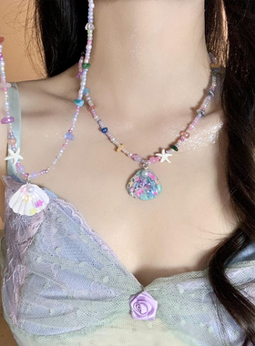 多巴胺贝壳串珠项链海边沙滩度假