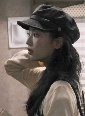 棕咖色麂皮绒贝雷帽女款2025新款