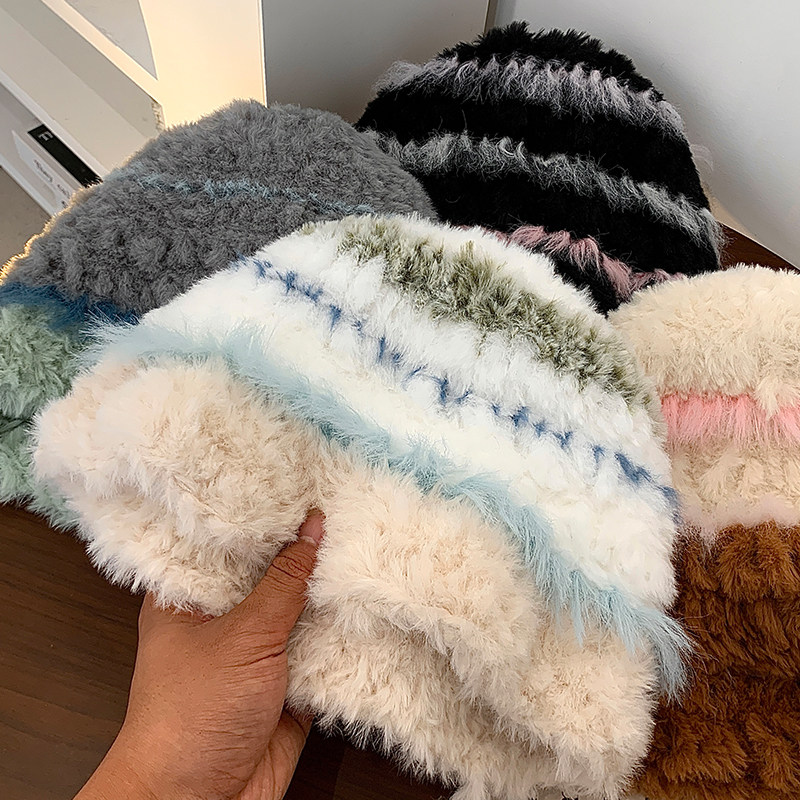 加厚毛绒绒针织帽子女秋冬款韩版显脸小保暖毛线帽大头围护耳帽潮,淘宝优惠券,粉丝福利购,淘宝优惠卷