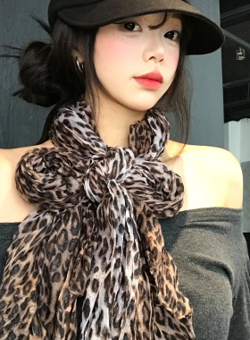 千禧辣妹风豹纹围巾y2k美式复古