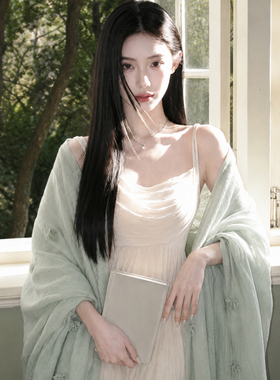绿色披肩女外搭夏薄款配裙子