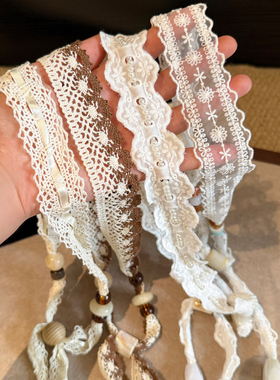 蕾丝串珠丝巾项链女夏季2026新款