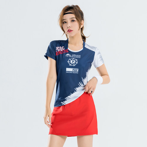 佩琪酷2026夏季新款羽毛球运动服男女套装修身速干短袖上衣潮团购 - 图1