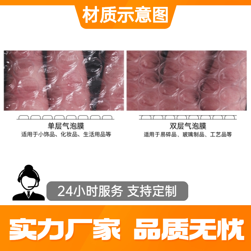 气泡膜卷装 打包泡沫纸包装膜防震快递气垫膜加厚批发 30 50cm - 图1