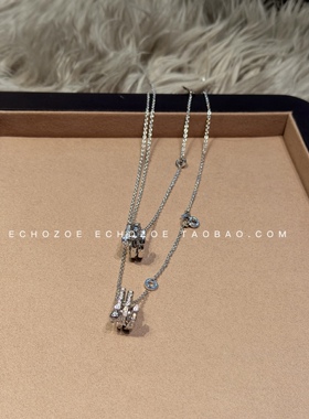 ECHOZOE“张元英挚爱叠戴款”B*v三环灵蛇项链锁骨链女生链叠戴链