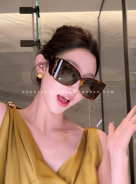 ECHOZOE“晶闪碎冰冰”慎婕同款小x复古金色半圆耳饰女耳钉耳环