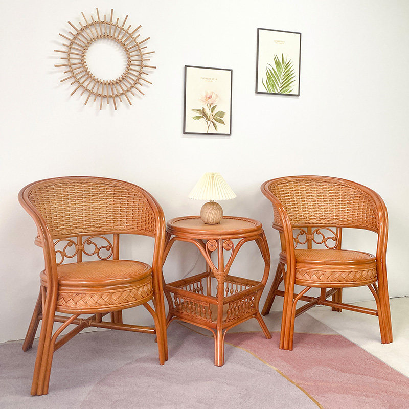 天然真藤藤椅休闲椅家用三件套椅子茶几棋牌老人椅五件套餐桌椅,淘宝优惠券,粉丝福利购,淘宝优惠卷