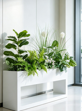假绿植景观组合隔断轻奢高端室内仿生植物装饰美陈仿真花槽箱造景