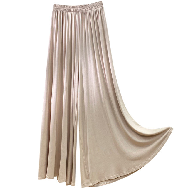 Elastic waisted modal culottes with a western style, slimming and versatile