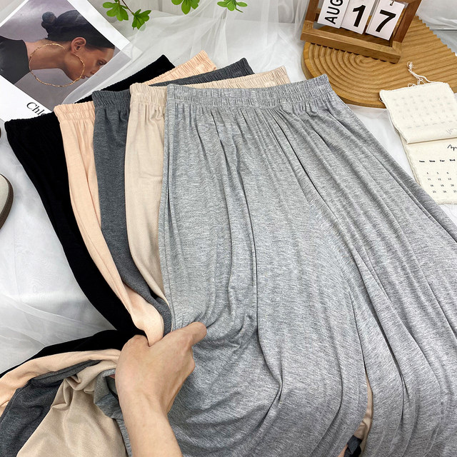 Elastic waisted modal culottes with a western style, slimming and versatile