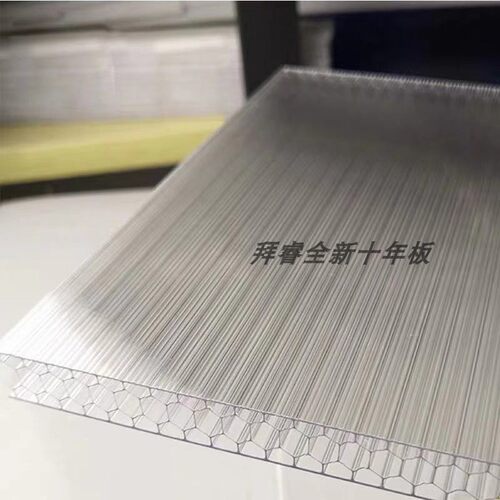 pc蜂窝阳光板四层蜂巢结构中空板透明隔断雨棚车棚门头外立面展会 - 图1