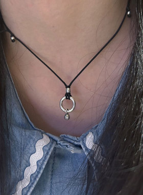 卍乾坤圈吉祥圆满实心平安扣项链S925纯银原创复古中式国风小吊坠