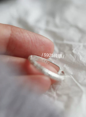 唐草纹泥鳅背S925纯银小众戒指女