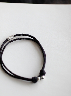 百搭手绳纯银编绳手链简约情侣