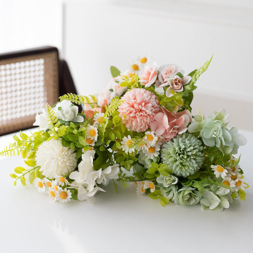 假花玫瑰雏菊花仿真花束摆件插花塑料花室内客厅餐桌装饰品摆设 - 图1