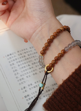 原创新中式库克拉长石水晶手链