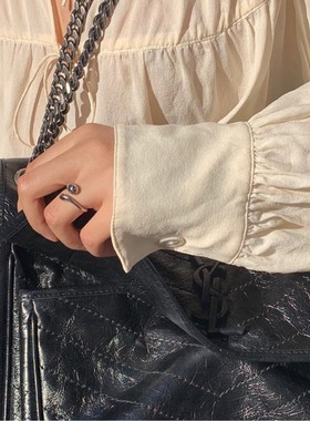 ceroenmi人气款钛钢流动开口戒指