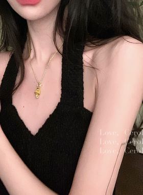 CeroEnMi铃铛吊坠镶嵌锆石项链