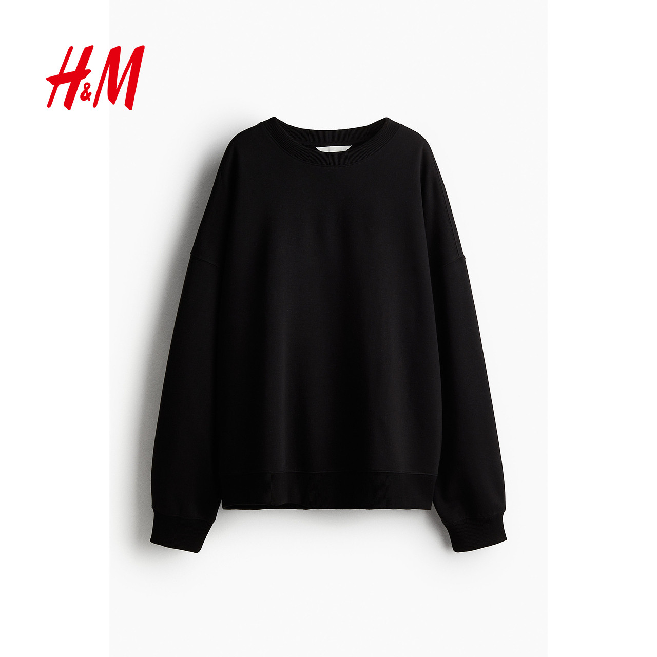 HM女装miu系卫衣冬季圆领加绒落肩长袖宽松美式套头上衣1243667,淘宝优惠券,粉丝福利购,淘宝优惠卷