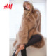 HM women's woolen coat winter warm imitation fur mid-length velvet coat woolen coat 1101014