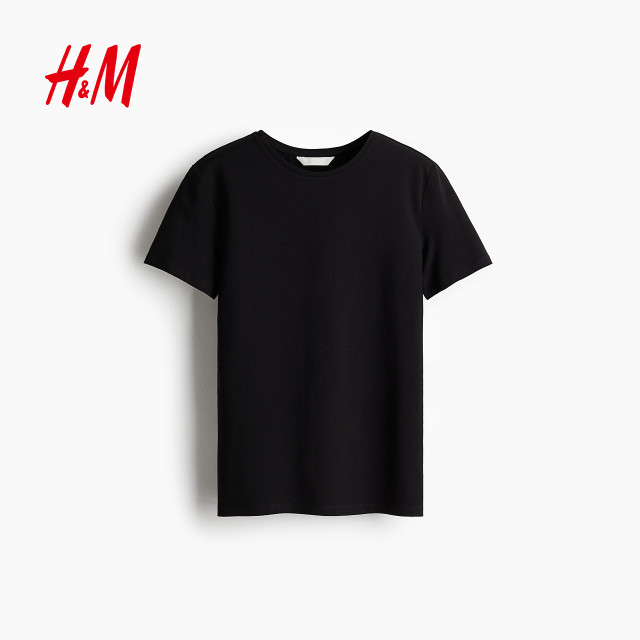HM ເສື້ອຍືດແມ່ຍິງ summer inner layering shirt stretch cotton jersey slim fit T-shirt 1260200