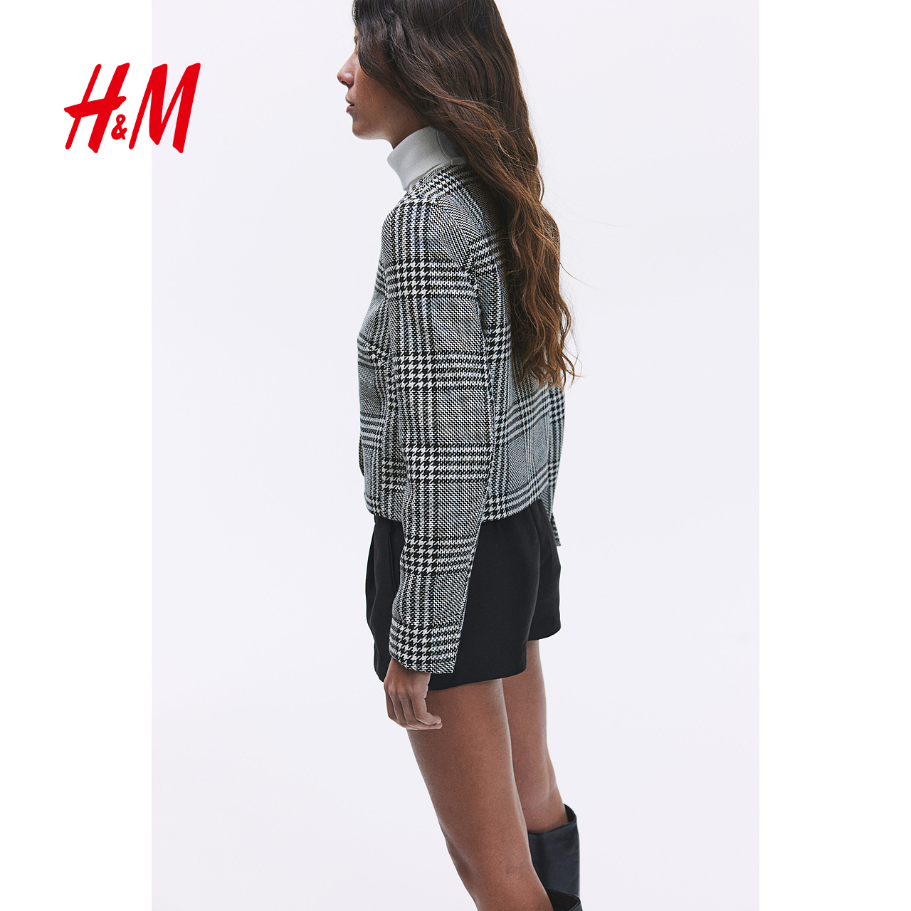 HM女装短外套2025秋季新款长袖圆领单排扣设计感廓形外套1277879 - 图2