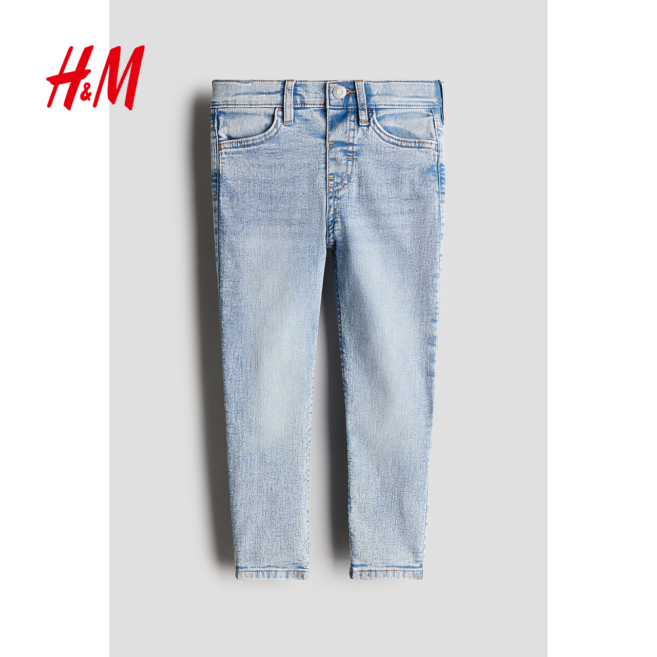 HM童装儿童男童牛仔裤秋季帅气高弹牛仔布修身长裤1089266 - 图2