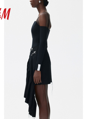 【rokh×H&M设计师系列】女装半身裙24夏新款不对称短裙1212453