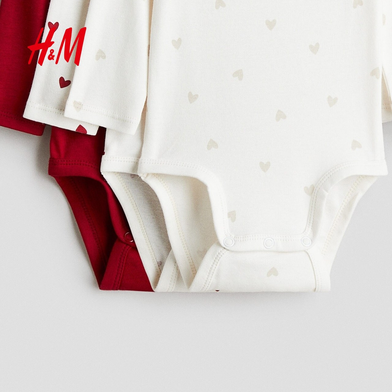 HM童装女婴连身衣3件装冬季印花信封领哈衣1265824,淘宝优惠券,粉丝福利购,淘宝优惠卷