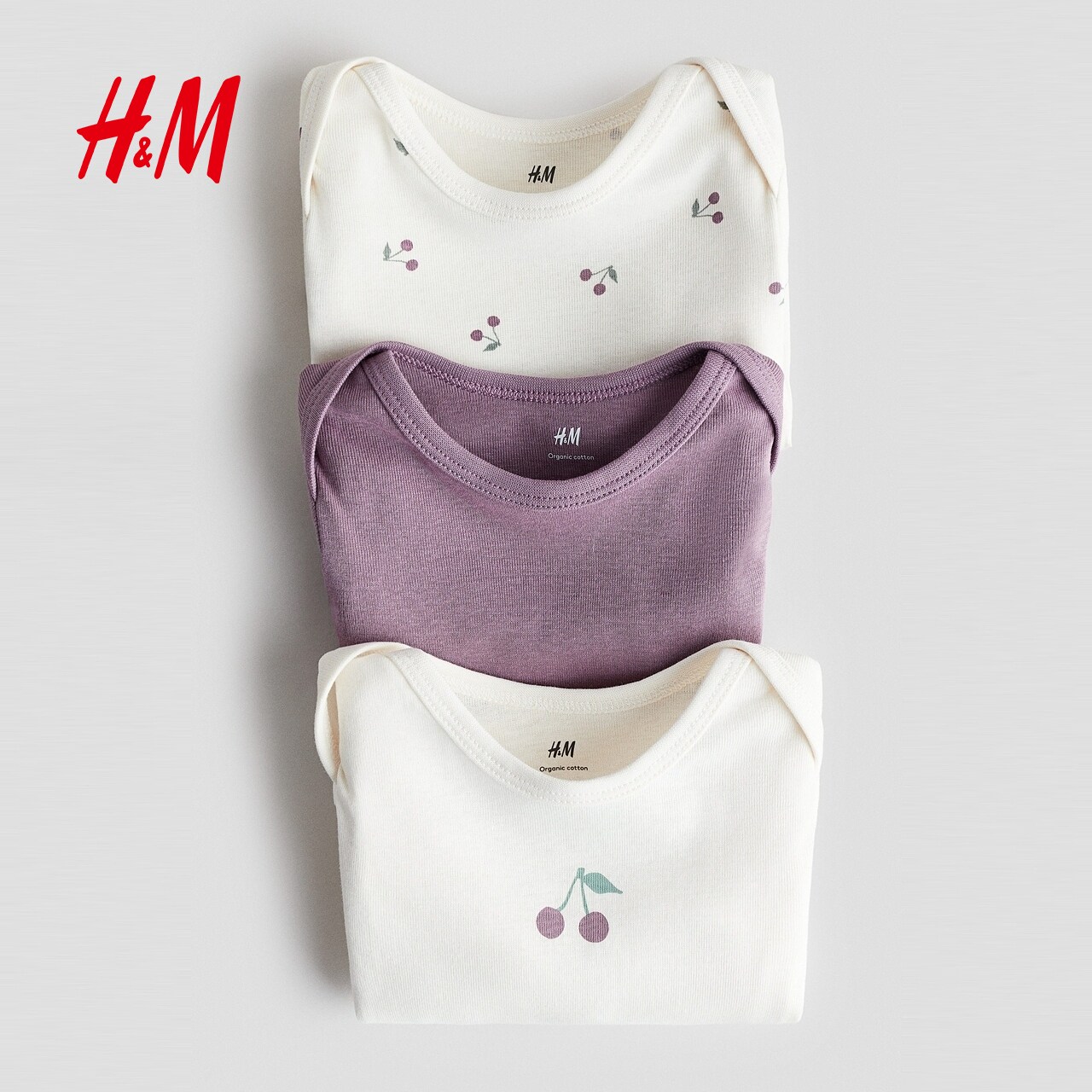 HM童装女婴连身衣3件装冬季印花信封领哈衣1265824,淘宝优惠券,粉丝福利购,淘宝优惠卷